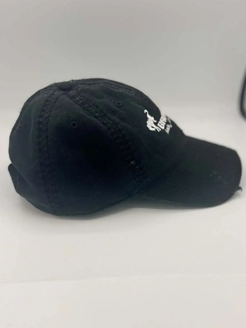 Otto Bronco Hat - Black Baseball Cap with White Embroidery